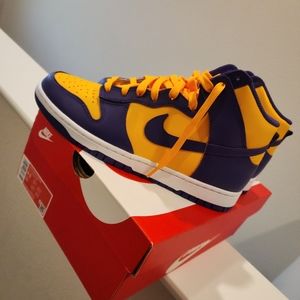 Size 9.5 Nike Dunk High Retro (Lakers)